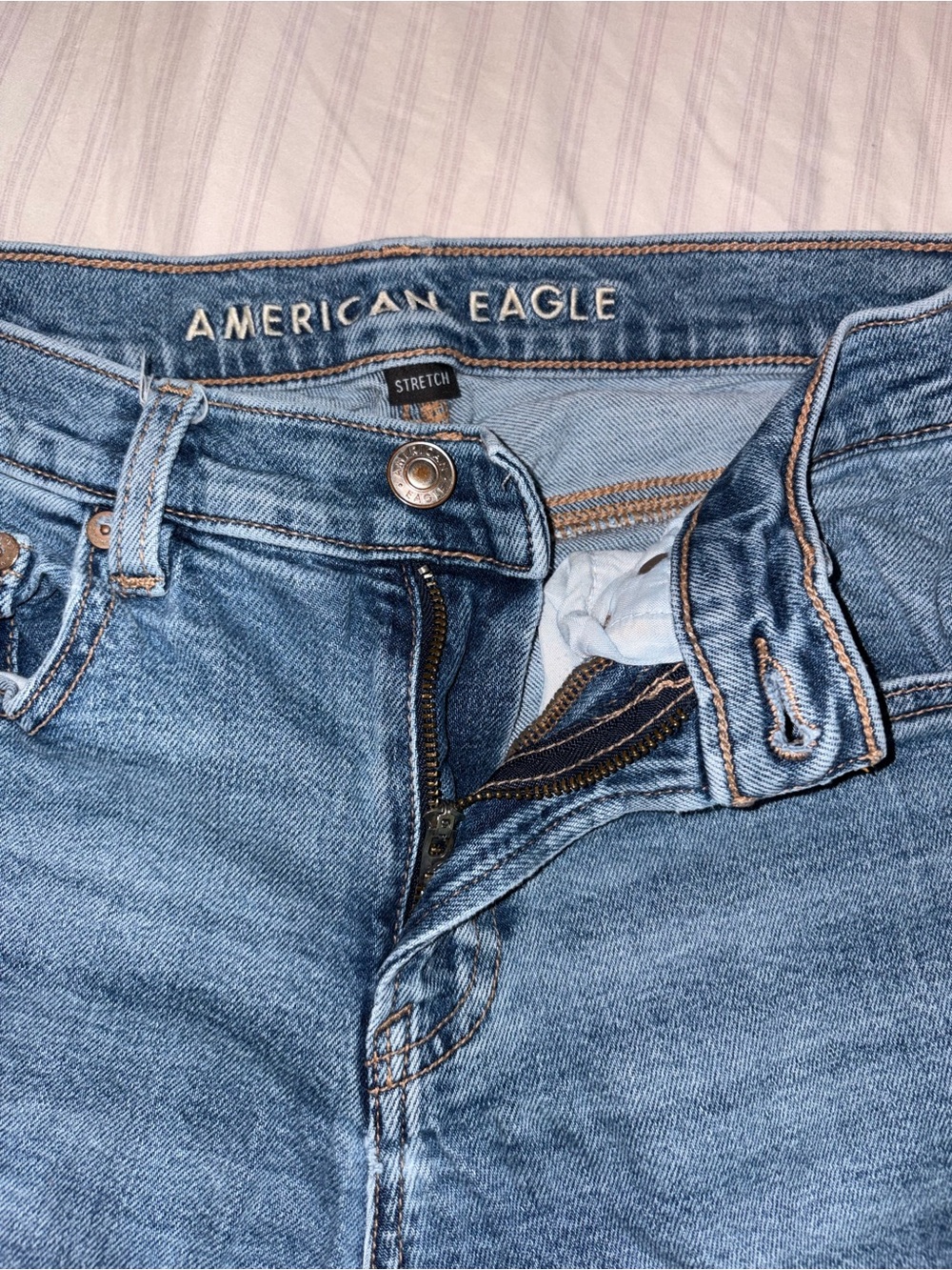 American Eagle Light Blue Denim Jeans with Straight Fit